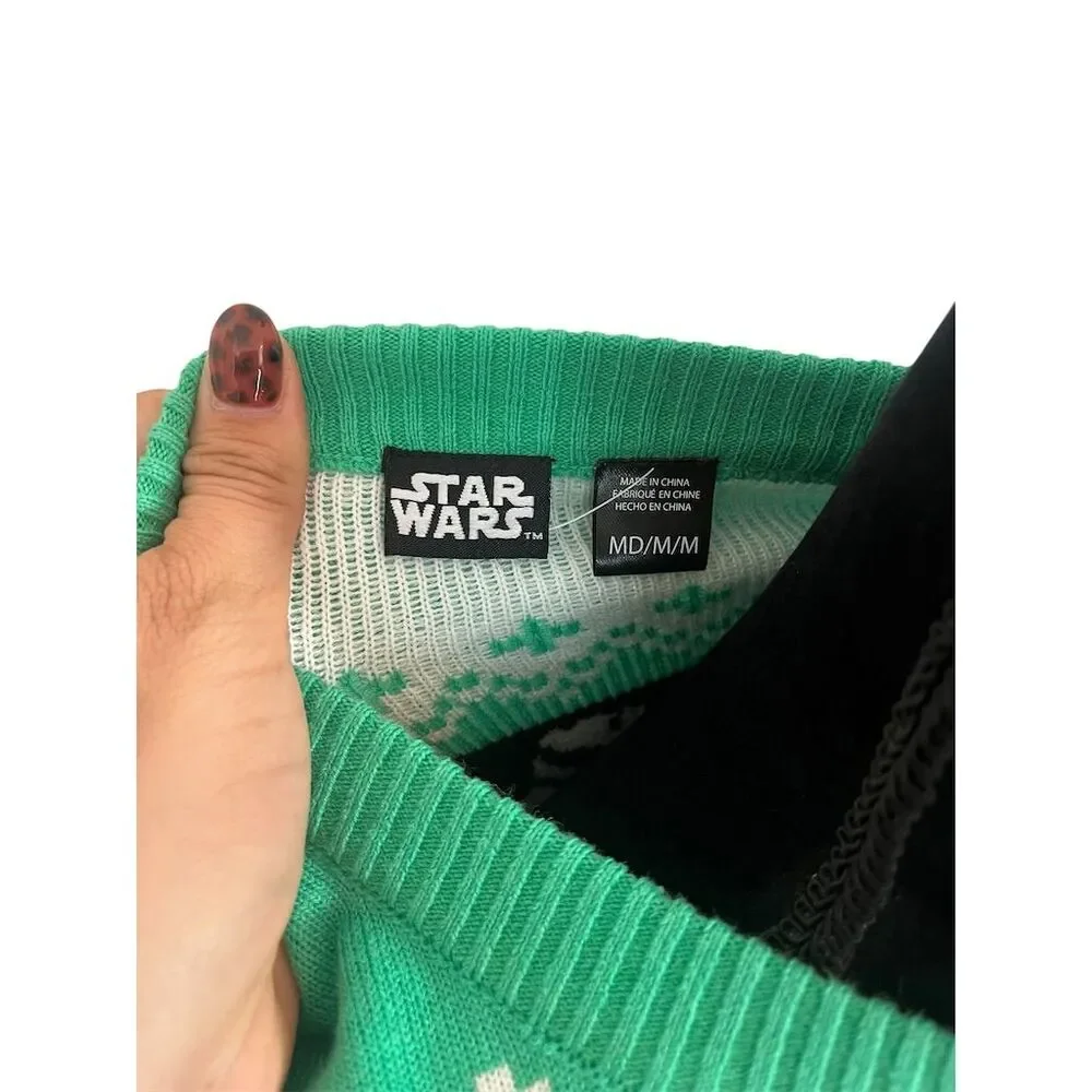 UGLY CHRISTMAS SWEATER STAR-WARS BABY YODA HOLIDAY MENS‎ SIZE MEDIUM